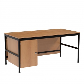 EDV-Lehrertisch, 160x80 cm (B/T), 72 cm hoch, Holzkabelkanal mit Deckel abschließbar, 